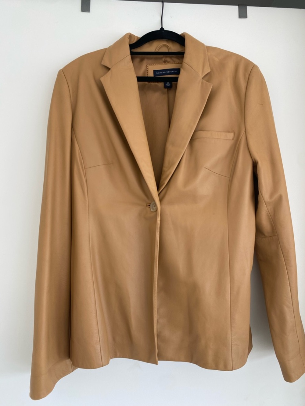 Banana Republic Camel Leather Blazer Jacket
